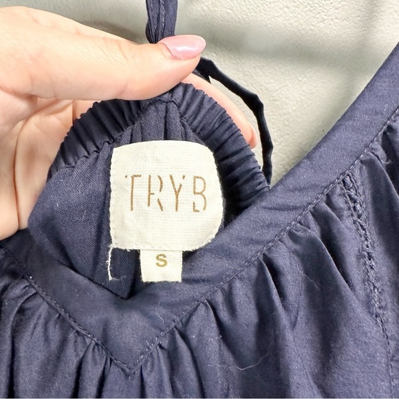 Tryb Tula A-Line High-Low Midi Dress, Dune Lace Embroidery - Picture 5 of 8